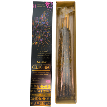 Encens Esprits Animaux Cèdre Pin Souris Encens Goloka - Lot de 8 bâtonnets d’encens bio