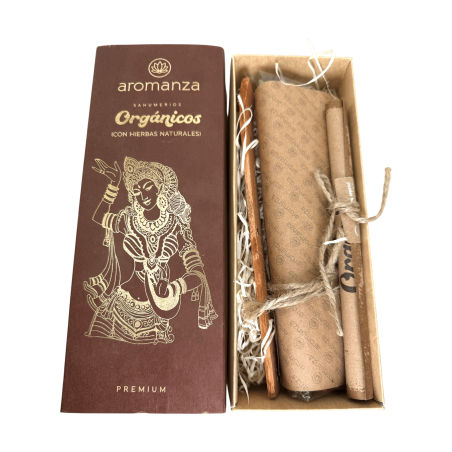 Premium Organic Incense Aromanza Kit - 30 natural organic aromatic variety bars and 1 incense holder