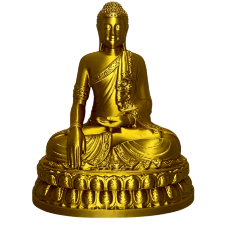 Figură aurie Buddha așezat - Rășină PLA - 18x14x8.5cm - Decor Zen și Spiritual