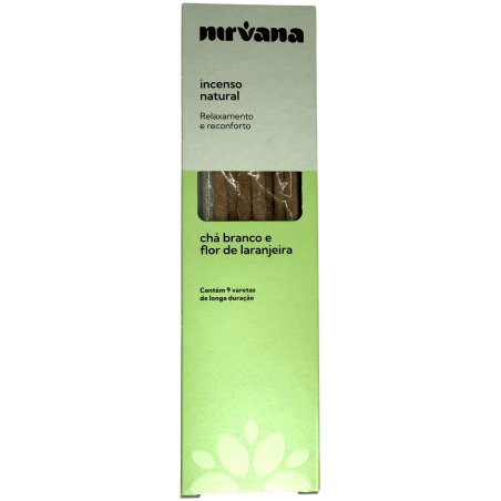 Natural Green Tea and Orange Blossom Incense Nirvana Brazil Relaxation and Comfort - 9 artisanal sticks - Made in Brazil