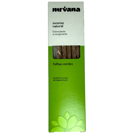 Nirvana Naturale Brasile Foglie Verdi Incenso Stimolante e Rinfrescante - 9 bastoncini artigianali - Made in Brazil