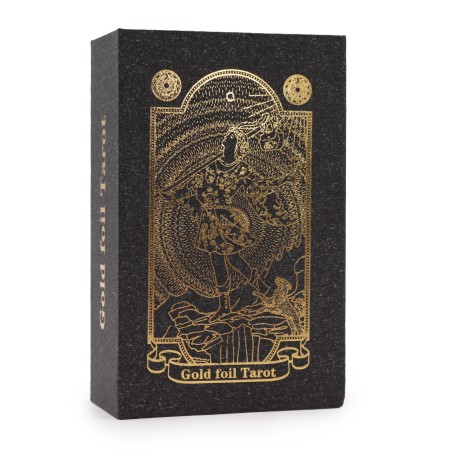 Jogo de Cartas de Tarô com Folha de Ouro e Livro - Caixa de Presente - 78 Cartas e Livro