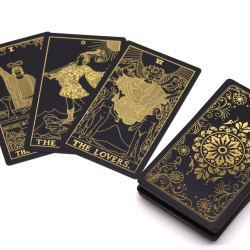 Juego de Cartas del Tarot con Lámina de Oro y libro - Caja de regalo - 78 Cartas y Libro