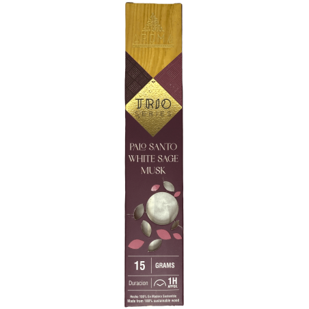 Incense AROMA Trio Palo Santo, White Sage and Musk - Trio Series 1 pack 15gr.