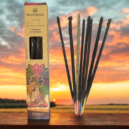 Encens magistral variété de résines Aromanza Argentina 8 barres épaisses aux résines naturelles - 8 résines