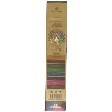 Encens magistral variété de résines Aromanza Argentina 8 barres épaisses aux résines naturelles - 8 résines