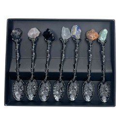 Witch Spoons - Set of 7 Dark Silver Spoons with...