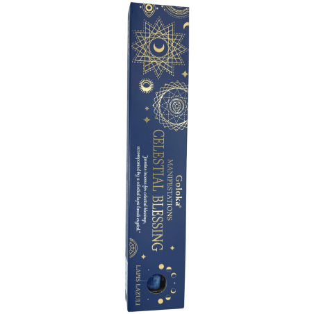 Encens Goloka Manifestations Bénédiction Céleste Encens au Jasmin avec Lapis-Lazulí Minéral - 15gr.