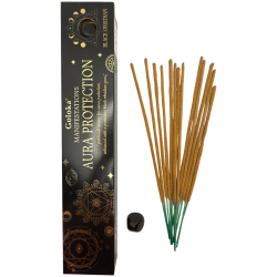 Goloka Rökelse Manifestationer Aura Skydd Rökelse Patchouli med Black Obsidian Mineral - 15gr.