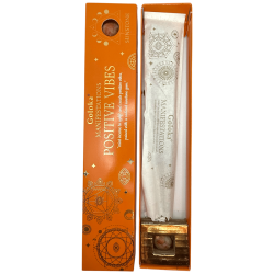 Incenso Goloka Manifestações Positivas de Vibração Incenso de Menta com Mineral Sunstone - 15gr. - Vibrações Positivas