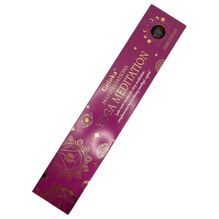Goloka Tămâie Manifestări Yoga Meditație Palo Santo Tămâie cu Ametist Mineral - 15gr.