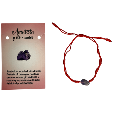 7 Knoten Armband mit Amethyst HOSTENATURA - Positive Energie, Weisheit, Frieden und Glück