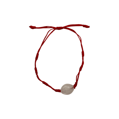 Pulseira 7 Nós com HOSTENATURA de Quartzo Rosa - Amor, Vibrações Positivas, Bem-estar e Felicidade
