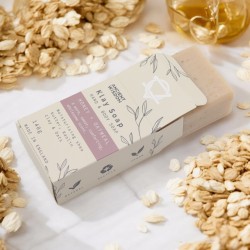 職人の粘土オートミールと蜂蜜石鹸 - 暖かく、甘く、心地よく、健康的な香り - 140gr。