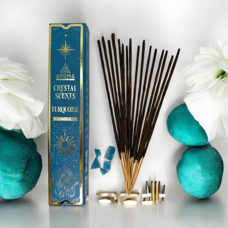 Encens Turquoise AROMA Smudge Kit Encens Cristal - Bâtonnets d’encens minéraux - 1 boite de 20gr.