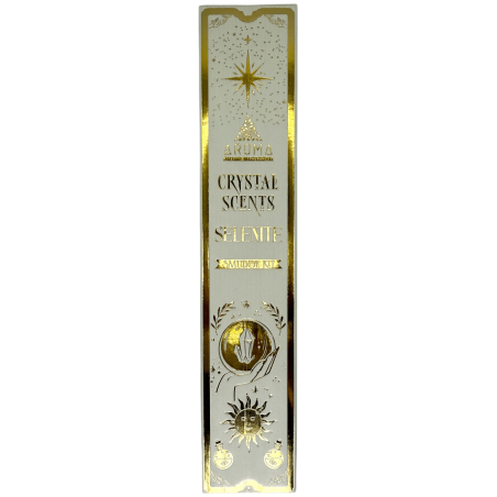 Encens Sélénite AROMA Smudge Kit Encens Cristal - Bâtonnets d’encens minéraux - 1 boîte de 20gr.