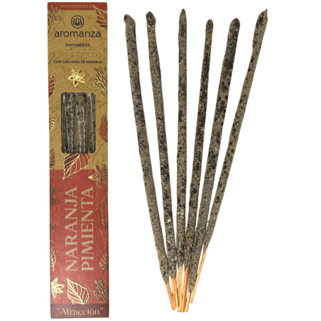 Sahumeri Orgànic Taronja i Pebre amb Closques de Taronja Aromanza Argentina - 6 varetes naturals - Atracció