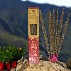Bio Erdbeer und Rosmarin Räucherei mit Rosmarinblättern Aromanza Argentina - 6 natürliche Sticks - Good Energy