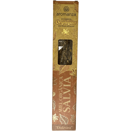 Bio Sahumerio Bio Honig und Salbei mit Salbeiblättern Aromanza Argentina - 6 natürliche Stäbchen - Süße