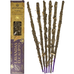 دخان اللافندر والأوكالبتوس العضوي مع أوراق الأوكالبتوس أرومانزا الأرجنتين - 6 أعواد طبيعية - التأمل