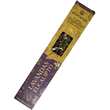 Ekologisk lavendel- och eukalyptusrök med eukalyptusblad Aromanza Argentina - 6 naturliga pinnar - Meditation