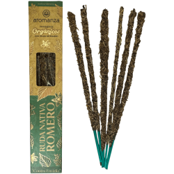 Organic Native Rue and Rosemary with Rosemary Leaves Aromanza Argentina - 6 natural sticks - Against Envy