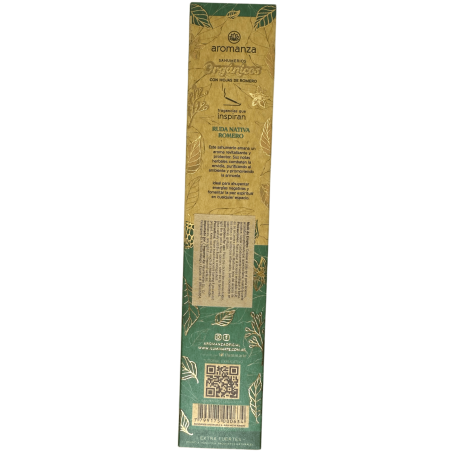 Organic Native Rue and Rosemary with Rosemary Leaves Aromanza Argentina - 6 natural sticks - Against Envy