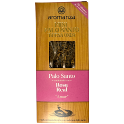 Mini Palo Santo Good Wave Räucherstäbchen mit Royal Rose Aromanza Argentinien - 8 Rauchungen 40min Dauer - Love