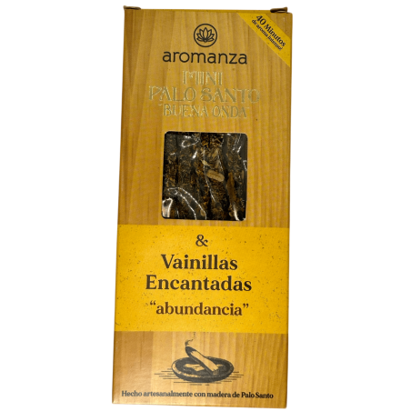 Mini Palo Santo Good Wave Incense with Enchanted Vanillas Aromanza Argentina - 8 Smokes 40min duration - Abundance