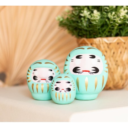 Daruma turchese piccolo successo accademico - Giappone tradizionale - bambola scopo