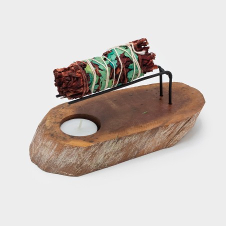 Queimador de Lenha Palo Santo da Bleached Gamel - 22x9,5cm - Feito à Mão na Indonésia