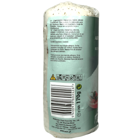 Candela Ruvida, Sale Grosso e Pepe AUM Fragranze 12x4,8cm - 170gr. 16h. - Contro il malocchio ed elimina le energie negative