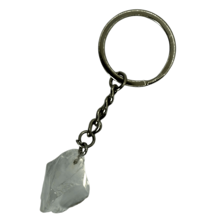 Porte-clés minéral brut Quartz Rock - Concentration et mémoire