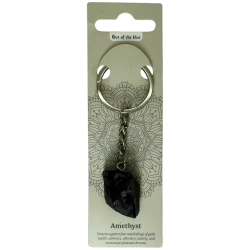 Raw Mineral Amethyst Keychain - Spiritual...