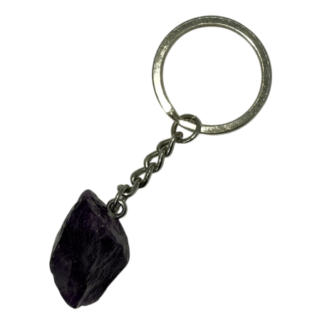 Portachiavi di ametista minerale grezzo - Connessione spirituale e protezione contro le energie negative.