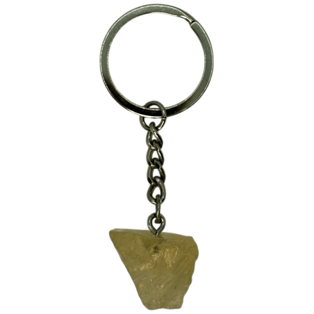 Porte-clés minéral brut Citrine - Bonheur, prospérité et joie