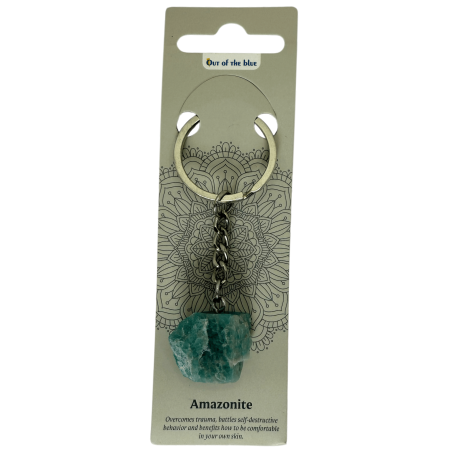 Porte-clés minéral brut amazonite - Calmant, soulage le stress et l’anxiété