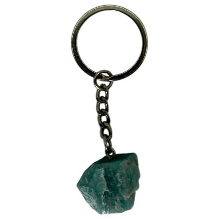 Porte-clés minéral brut amazonite - Calmant, soulage le stress et l’anxiété