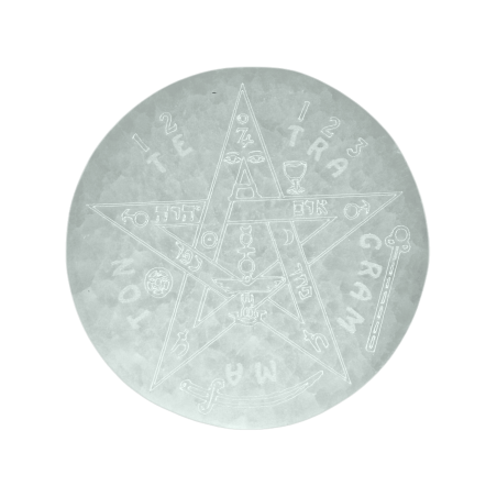 Selenitplatte mit Tetragrammaton Gravur 10cm