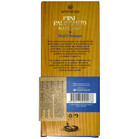 Mini Encens Palo Santo Good Wave Real Champa Aromanza Argentina - 8 Fumées Durée 40min - Spiritualité