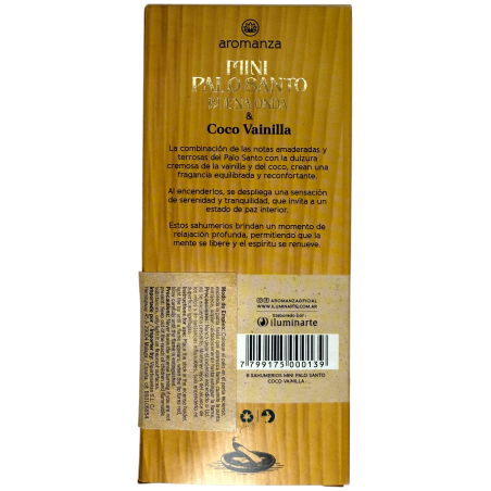 Mini Palo Santo Good Wave Coconut and Vanilla Incense Aromanza Argentina - 8 Incense Sticks 40min duration - Inner Peace