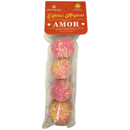 Magic Spheres Love Aromanza Argentina - 4 defumation bombs Red Fruits, Raspberry, Peach, Magnolia, Syrup and Rose