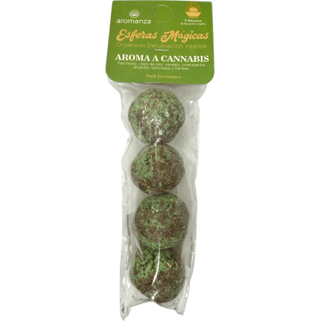 Magic Spheres Cannabis Aroma Aromanza Argentina - 4 قنابل تدخين باتشولي ، قرنفل ، خشب الصندل ، الكافور ، إستوراك