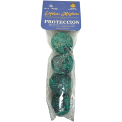Aromanza Argentina Magic Protection Spheres - 4 Benzoin, Eucalyptus, Mint and Rosemary Leaves defuming bombs