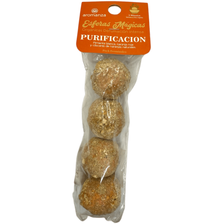 كرات تنقية سحرية أرومانزا الأرجنتين - 4 قنابل تدخين من الفلفل الأبيض والبرتقال الأحمر وقشر البرتقال