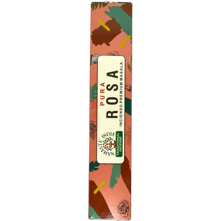Incienso Puro Rosa Namaste India Premium Masala - Cajetilla de 15gr.