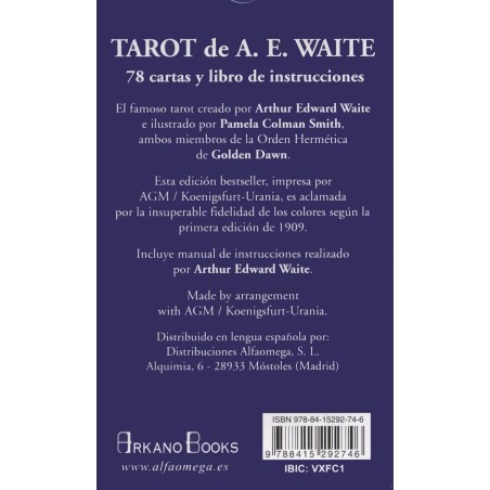 A.E. Waite Tarot Cards Blue Case Illustrated by P.C. Smith - 78 carte e libretto di istruzioni