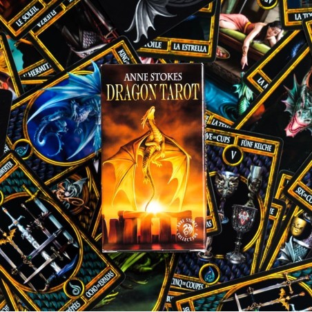 Tarot Dragon de Anne Stokes - Fournier - 78 cartas a todo color y folleto de instrucciones