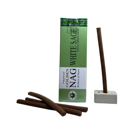 GOLDEN NAG Tămâie Dhoop Salvie Albă - Bețișoare Masala Dhoop - 1 pachet de 10 batoane