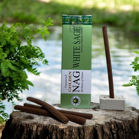 GOLDEN NAG Encens White Sage Dhoop - Masala Dhoop Sticks - 1 paquet de 10 barres